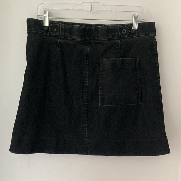 Cos Black Velvet Denim Mini Skirt With Adjustable Waist, sz 12 - Picture 5 of 8